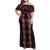 New Zealand Aotearoa Family Matching Off Shoulder Maxi Dress and Hawaiian Shirt Red Poutama With Taniko Pattern LT05