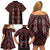 New Zealand Aotearoa Family Matching Off Shoulder Short Dress and Hawaiian Shirt Red Poutama With Taniko Pattern LT05