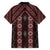 New Zealand Aotearoa Family Matching Short Sleeve Bodycon Dress and Hawaiian Shirt Red Poutama With Taniko Pattern LT05