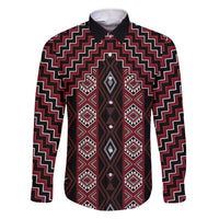 New Zealand Aotearoa Family Matching Short Sleeve Bodycon Dress and Hawaiian Shirt Red Poutama With Taniko Pattern LT05