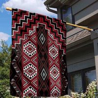 New Zealand Aotearoa Garden Flag Red Poutama With Taniko Pattern LT05 - Polynesian Pride