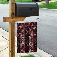New Zealand Aotearoa Garden Flag Red Poutama With Taniko Pattern LT05 - Polynesian Pride