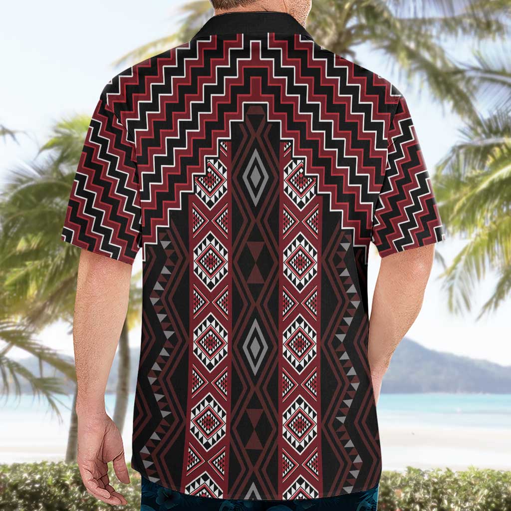 New Zealand Aotearoa Hawaiian Shirt Red Poutama With Taniko Pattern LT05 - Polynesian Pride