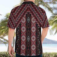 New Zealand Aotearoa Hawaiian Shirt Red Poutama With Taniko Pattern LT05 - Polynesian Pride