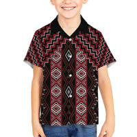New Zealand Aotearoa Hawaiian Shirt Red Poutama With Taniko Pattern LT05 - Polynesian Pride