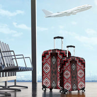 New Zealand Aotearoa Luggage Cover Red Poutama With Taniko Pattern LT05