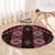 New Zealand Aotearoa Round Carpet Red Poutama With Taniko Pattern LT05