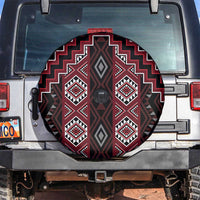 New Zealand Aotearoa Spare Tire Cover Red Poutama With Taniko Pattern LT05 Red - Polynesian Pride
