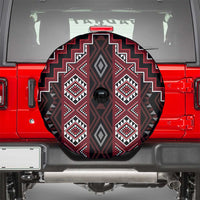 New Zealand Aotearoa Spare Tire Cover Red Poutama With Taniko Pattern LT05 - Polynesian Pride