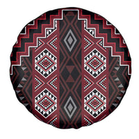 New Zealand Aotearoa Spare Tire Cover Red Poutama With Taniko Pattern LT05 - Polynesian Pride