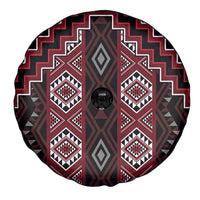 New Zealand Aotearoa Spare Tire Cover Red Poutama With Taniko Pattern LT05 - Polynesian Pride