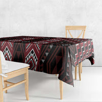 New Zealand Aotearoa Tablecloth Red Poutama With Taniko Pattern LT05 - Polynesian Pride
