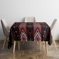 New Zealand Aotearoa Tablecloth Red Poutama With Taniko Pattern LT05 - Polynesian Pride