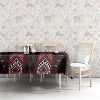 New Zealand Aotearoa Tablecloth Red Poutama With Taniko Pattern LT05 - Polynesian Pride
