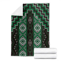 New Zealand Aotearoa Blanket Green Poutama With Taniko Pattern LT05 - Polynesian Pride