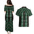New Zealand Aotearoa Couples Matching Puletasi and Hawaiian Shirt Green Poutama With Taniko Pattern LT05