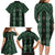 New Zealand Aotearoa Family Matching Long Sleeve Bodycon Dress and Hawaiian Shirt Green Poutama With Taniko Pattern LT05