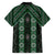 New Zealand Aotearoa Family Matching Long Sleeve Bodycon Dress and Hawaiian Shirt Green Poutama With Taniko Pattern LT05