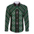 New Zealand Aotearoa Family Matching Long Sleeve Bodycon Dress and Hawaiian Shirt Green Poutama With Taniko Pattern LT05