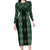 New Zealand Aotearoa Family Matching Long Sleeve Bodycon Dress and Hawaiian Shirt Green Poutama With Taniko Pattern LT05