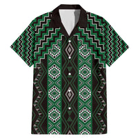 New Zealand Aotearoa Family Matching Mermaid Dress and Hawaiian Shirt Green Poutama With Taniko Pattern LT05