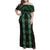 New Zealand Aotearoa Family Matching Off Shoulder Maxi Dress and Hawaiian Shirt Green Poutama With Taniko Pattern LT05