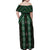 New Zealand Aotearoa Family Matching Off Shoulder Maxi Dress and Hawaiian Shirt Green Poutama With Taniko Pattern LT05