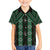 New Zealand Aotearoa Family Matching Off Shoulder Short Dress and Hawaiian Shirt Green Poutama With Taniko Pattern LT05