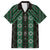 New Zealand Aotearoa Family Matching Puletasi and Hawaiian Shirt Green Poutama With Taniko Pattern LT05