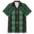 New Zealand Aotearoa Family Matching Short Sleeve Bodycon Dress and Hawaiian Shirt Green Poutama With Taniko Pattern LT05