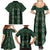 New Zealand Aotearoa Family Matching Summer Maxi Dress and Hawaiian Shirt Green Poutama With Taniko Pattern LT05