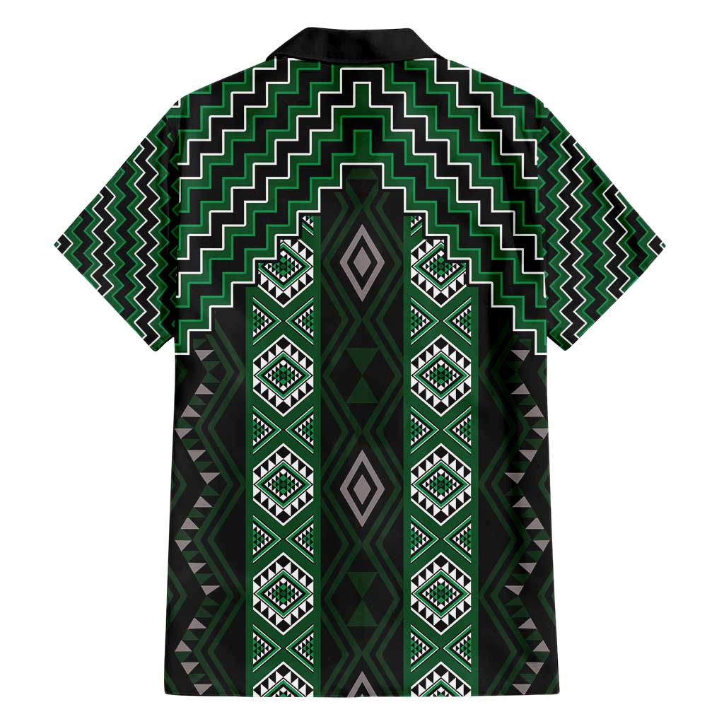 New Zealand Aotearoa Hawaiian Shirt Green Poutama With Taniko Pattern LT05 - Polynesian Pride