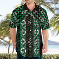 New Zealand Aotearoa Hawaiian Shirt Green Poutama With Taniko Pattern LT05 - Polynesian Pride