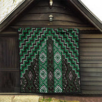 New Zealand Aotearoa Quilt Green Poutama With Taniko Pattern LT05