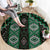 New Zealand Aotearoa Round Carpet Green Poutama With Taniko Pattern LT05