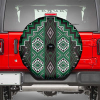 New Zealand Aotearoa Spare Tire Cover Green Poutama With Taniko Pattern LT05 - Polynesian Pride