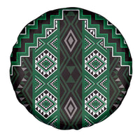 New Zealand Aotearoa Spare Tire Cover Green Poutama With Taniko Pattern LT05 - Polynesian Pride