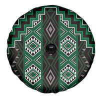 New Zealand Aotearoa Spare Tire Cover Green Poutama With Taniko Pattern LT05 - Polynesian Pride