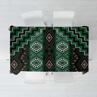 New Zealand Aotearoa Tablecloth Green Poutama With Taniko Pattern LT05 Green - Polynesian Pride