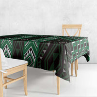 New Zealand Aotearoa Tablecloth Green Poutama With Taniko Pattern LT05 - Polynesian Pride