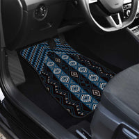 New Zealand Aotearoa Car Mats Blue Poutama With Taniko Pattern LT05 - Polynesian Pride