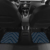 New Zealand Aotearoa Car Mats Blue Poutama With Taniko Pattern LT05 Set 2pcs - Back Blue - Polynesian Pride