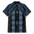 New Zealand Aotearoa Family Matching Puletasi and Hawaiian Shirt Blue Poutama With Taniko Pattern LT05