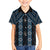 New Zealand Aotearoa Family Matching Puletasi and Hawaiian Shirt Blue Poutama With Taniko Pattern LT05