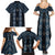 New Zealand Aotearoa Family Matching Summer Maxi Dress and Hawaiian Shirt Blue Poutama With Taniko Pattern LT05