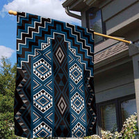 New Zealand Aotearoa Garden Flag Blue Poutama With Taniko Pattern LT05 - Polynesian Pride