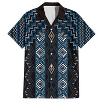 New Zealand Aotearoa Hawaiian Shirt Blue Poutama With Taniko Pattern LT05 Blue - Polynesian Pride