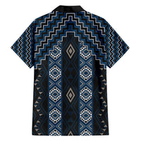 New Zealand Aotearoa Hawaiian Shirt Blue Poutama With Taniko Pattern LT05 - Polynesian Pride