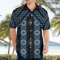 New Zealand Aotearoa Hawaiian Shirt Blue Poutama With Taniko Pattern LT05 - Polynesian Pride