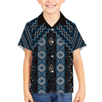 New Zealand Aotearoa Hawaiian Shirt Blue Poutama With Taniko Pattern LT05 - Polynesian Pride